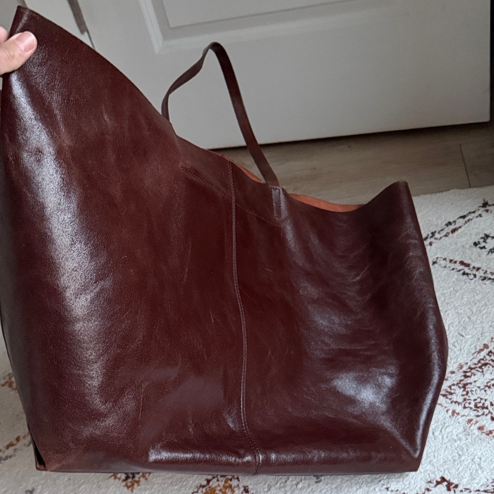 🪐 ZARA 🪐 Max Leather Tote Bag • Brown • One size only - Picture 4 of 16
